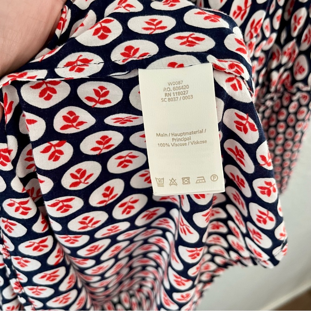 Boden • Edna tunic mini dress red blue print Size 10 - Picture 8 of 11